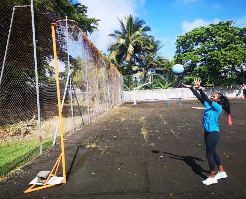 Learning Netball in Mauritius