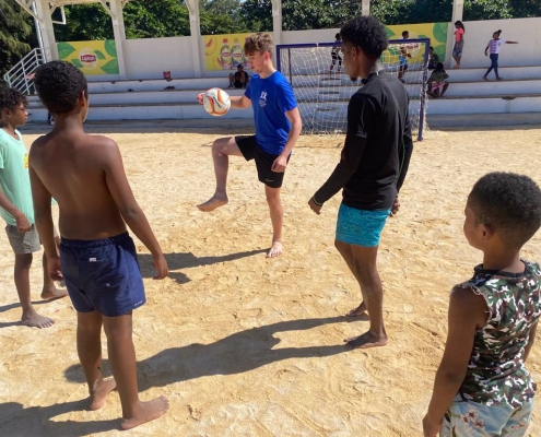 Football skills at beach arena - Blue Bay